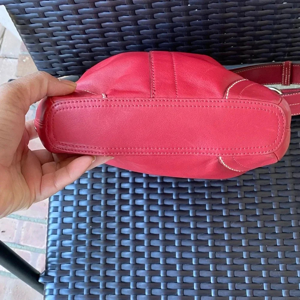 Coach Red Leather Bucket Bag, Small - Picture 5 of 9